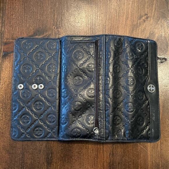 ⭐️ Black Casual Women’s Button Closure Wallet Compartments Cards Money Change - Picture 4 of 5